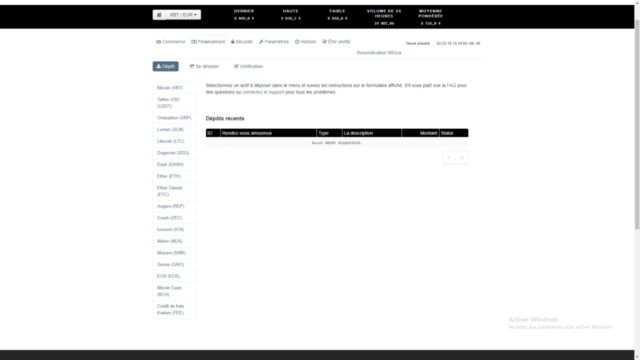 versement vers kraken.com