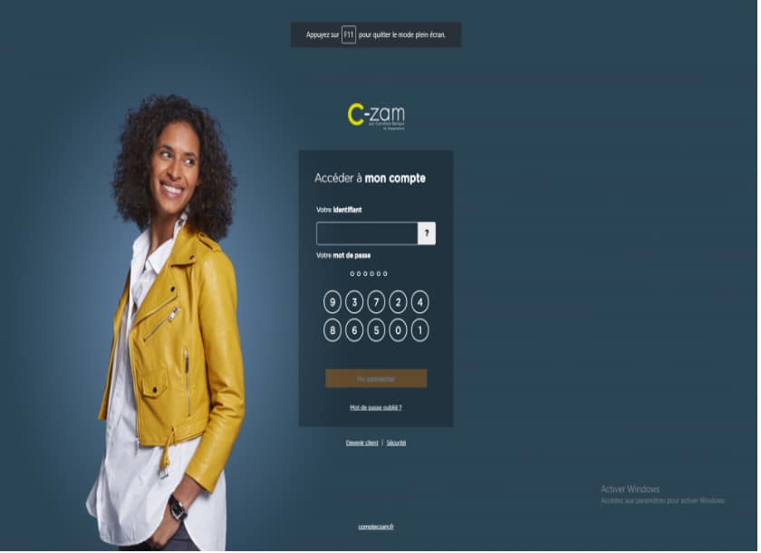 créer son identifiant compte c-zam