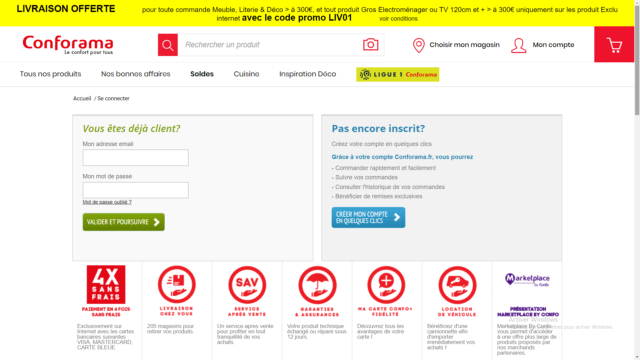 se connecter à son espace client conforama
