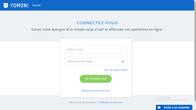 se connecter à son espace client yomoni