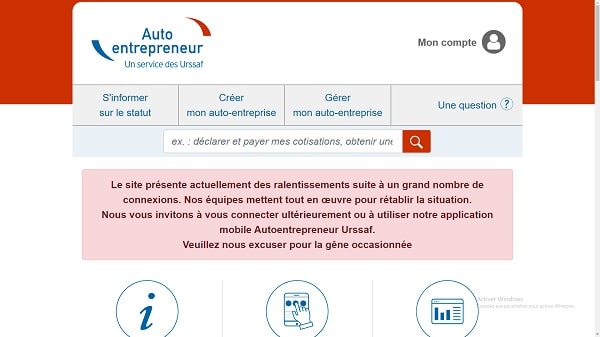 Problème de connexion sur le site autoentrepreneur.urssaf.fr  Pourquoi