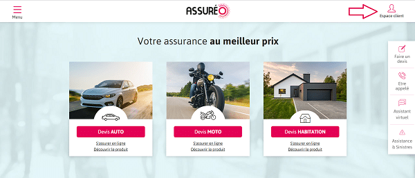 connexion espace client assuréo