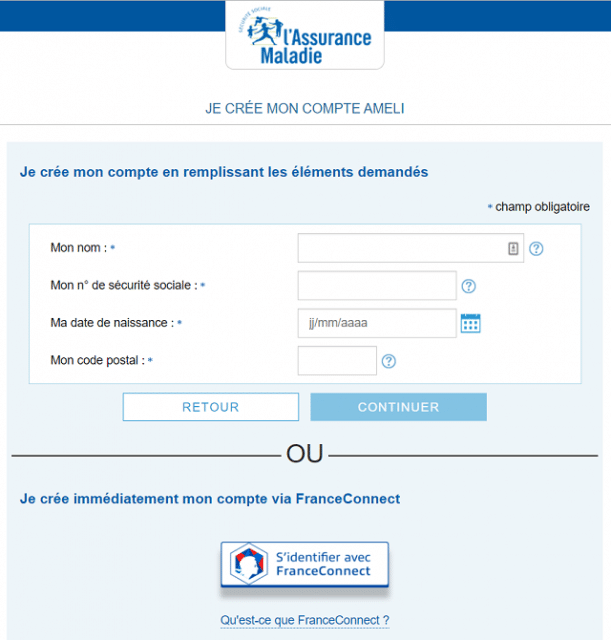 créer compte ameli