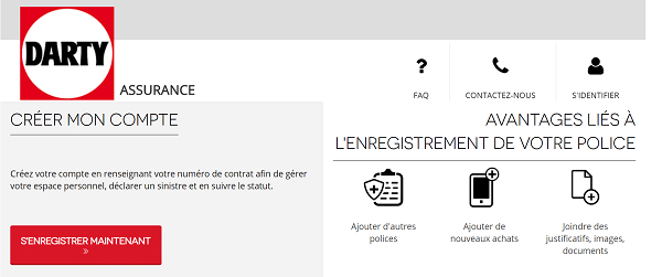 creer compte darty assurance