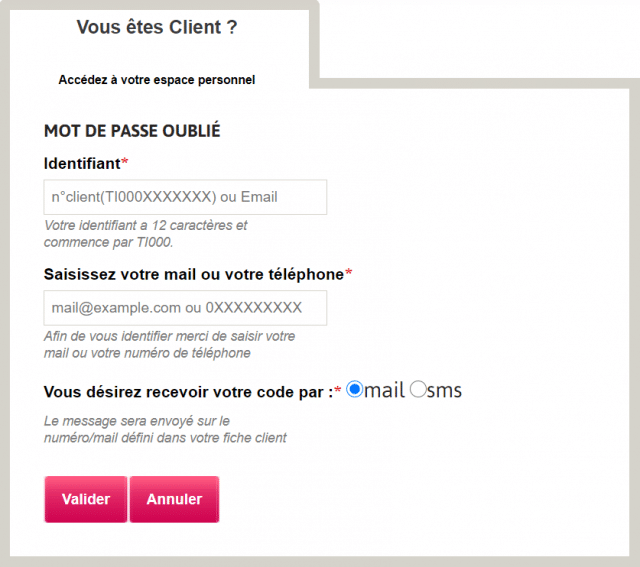 mot de passe assuréo oublié