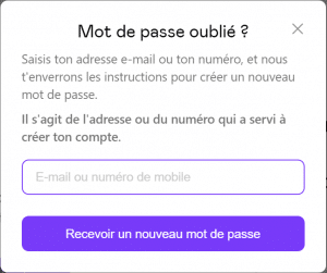 mot de passe badoo oublié