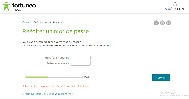 mot de passe fortuneo oublié