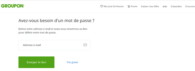 mot de passe groupon mon compte oublié