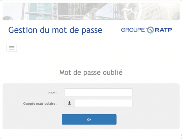 mot de passe ratp net oublié