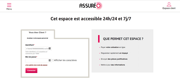 se connecter compte assuréo