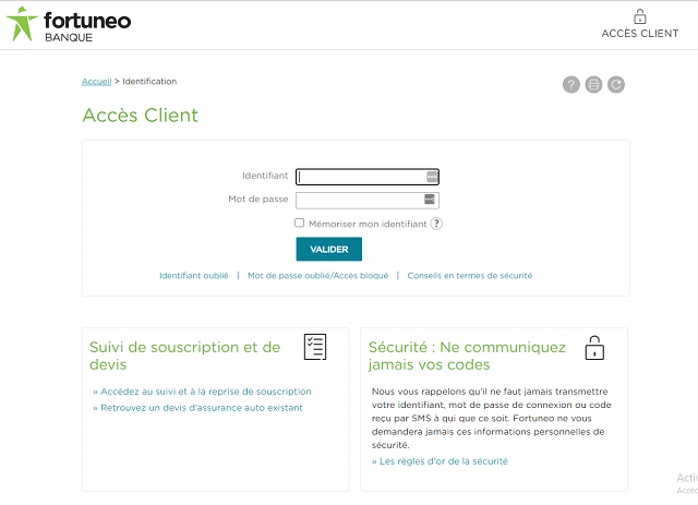 se connecter compte fortuneo
