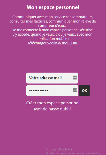 se connecter espace personnel veolia