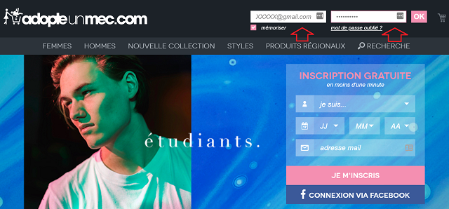 adopteunmec connexion