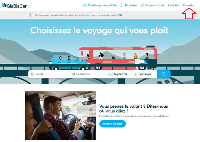 blablacar connexion
