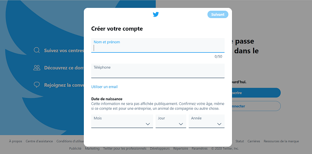 creer compte twitter