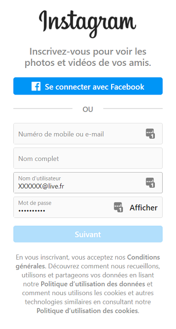 creer un compte instagram