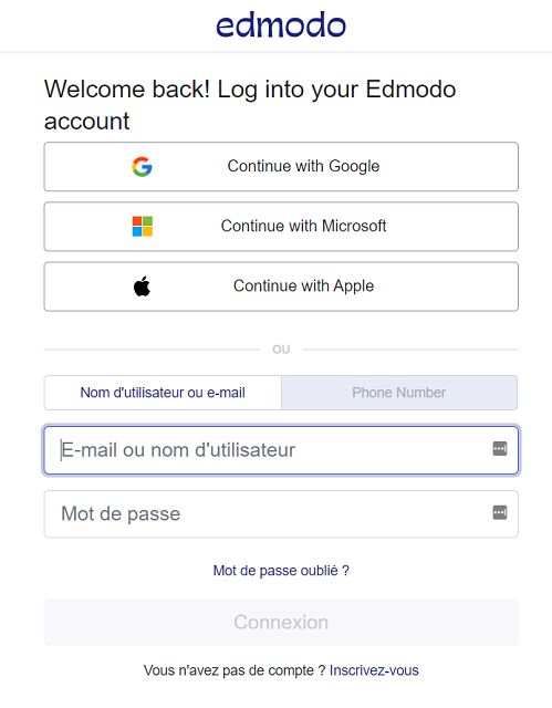 edmodo se connecter