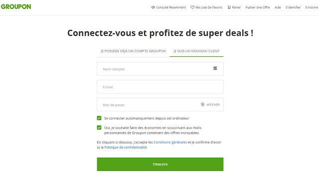 inscription groupon