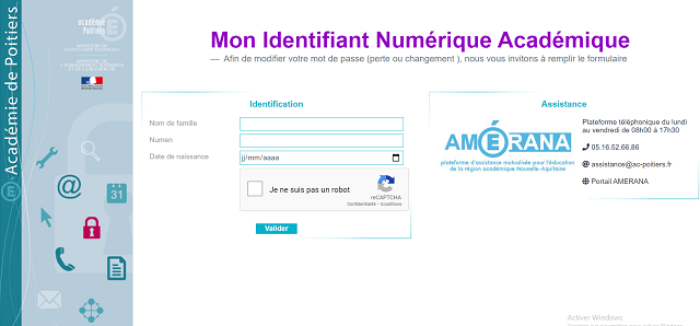 mot de passe messagerie ac poitiers perdu