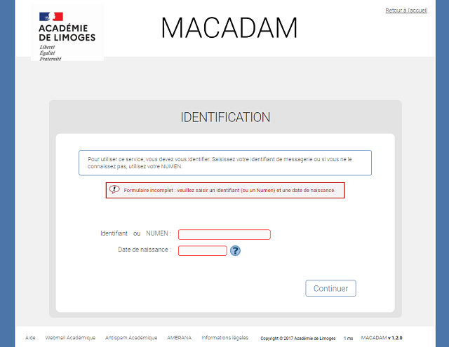 mot de passe rectorat limoges webmail perdu