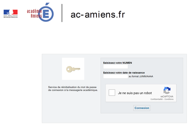 mot de passe webmail academie amiens perdu