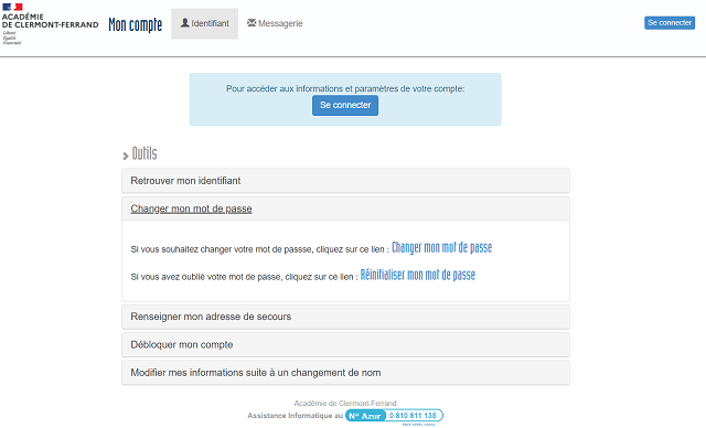 mot de passe webmail academie clermont ferrand perdu