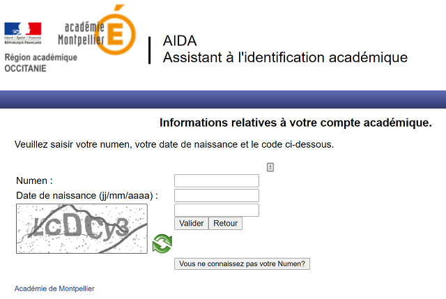 mot de passe webmail académie montpellier perdu