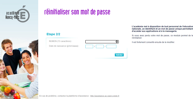 mot de passe webmail académie nancy metz perdu