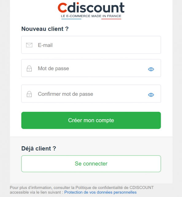 creer compte cdiscount