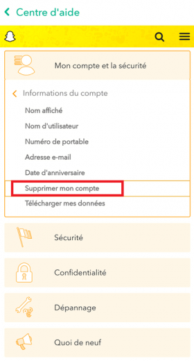 Supprimer Definitivement Compte Snapchat Ios Android