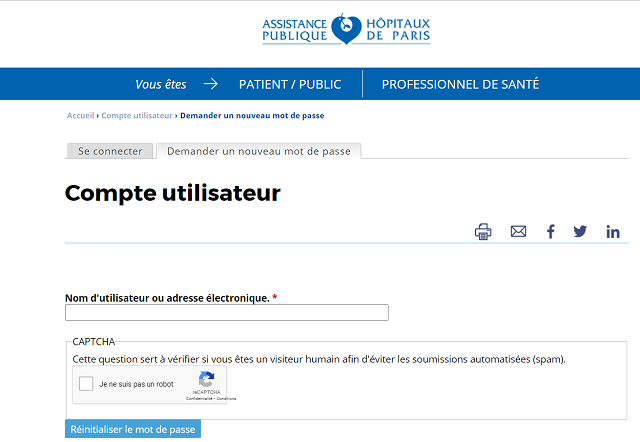 mot de passe courriel aphp perdu