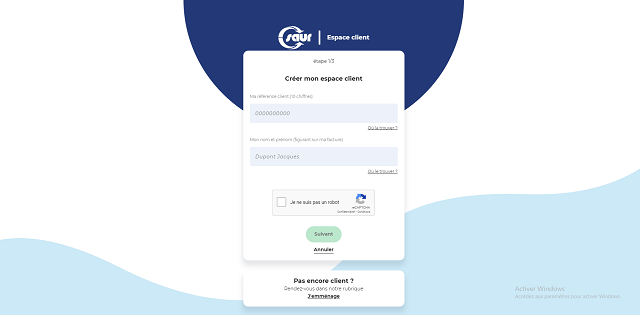 créer espace client saur