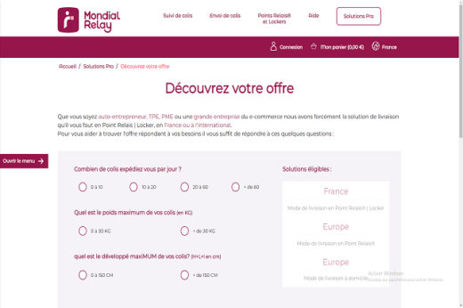 Solutions Pro Mondial Relay