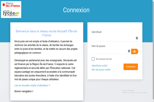 Connexion Mon Lycee.net