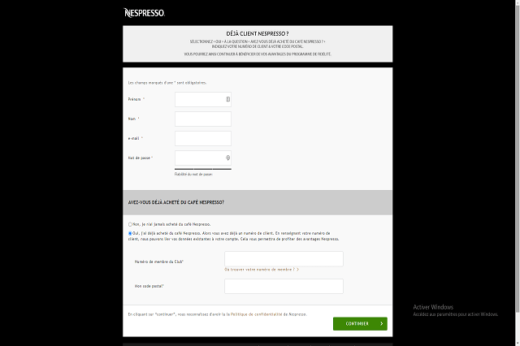 Créer Compte Nespresso