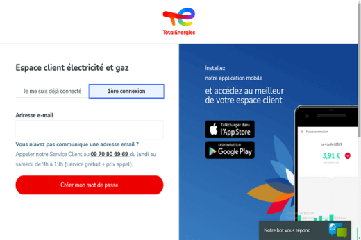Créer Compte Totalenergies