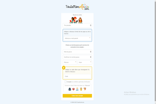 Créer Compte Toute Mon Année