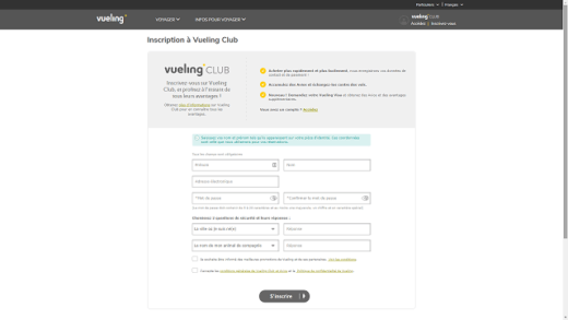 S'inscrire Vueling Club